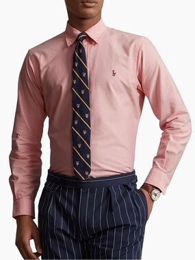 Men’s Polo Ralph Lauren Button Down Shirt Medium M Pink Long Sleeve Excellent